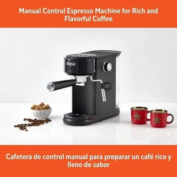 IMUSA -SlimBrew Espresso Cappuccino Maker Black